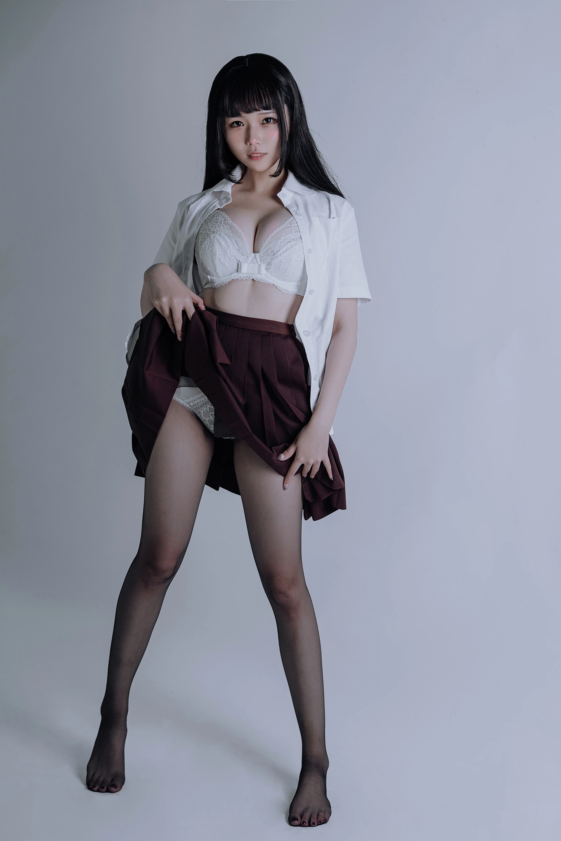 七月喵子 – NO.044 jk黑丝 1